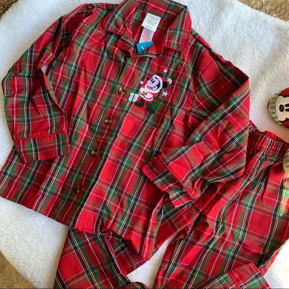 COPY - NWT Disney Store Christmas Mickey Mouse plaid pjs